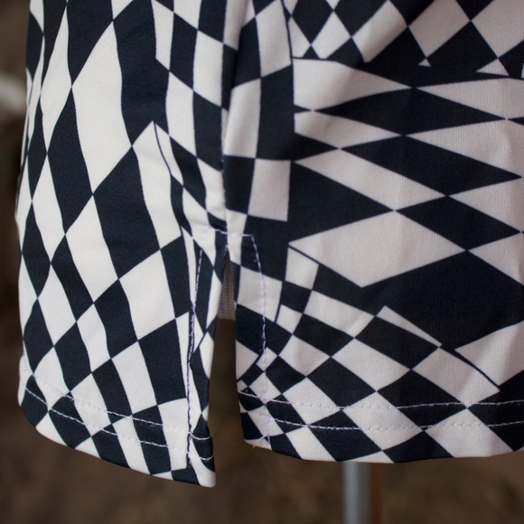 Vintage BEBE DISCO Black & White Checkered Long Sleeve Button Down Blouse - Picture 10 of 17